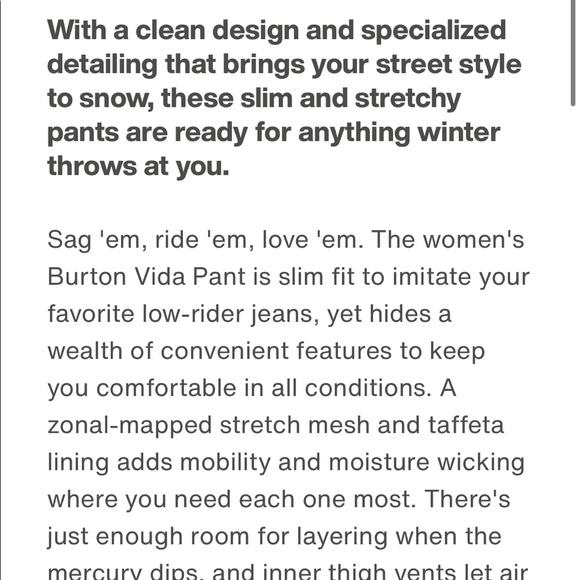 Burton Women Vida Snowboarding Pant - Picture 7 of 9